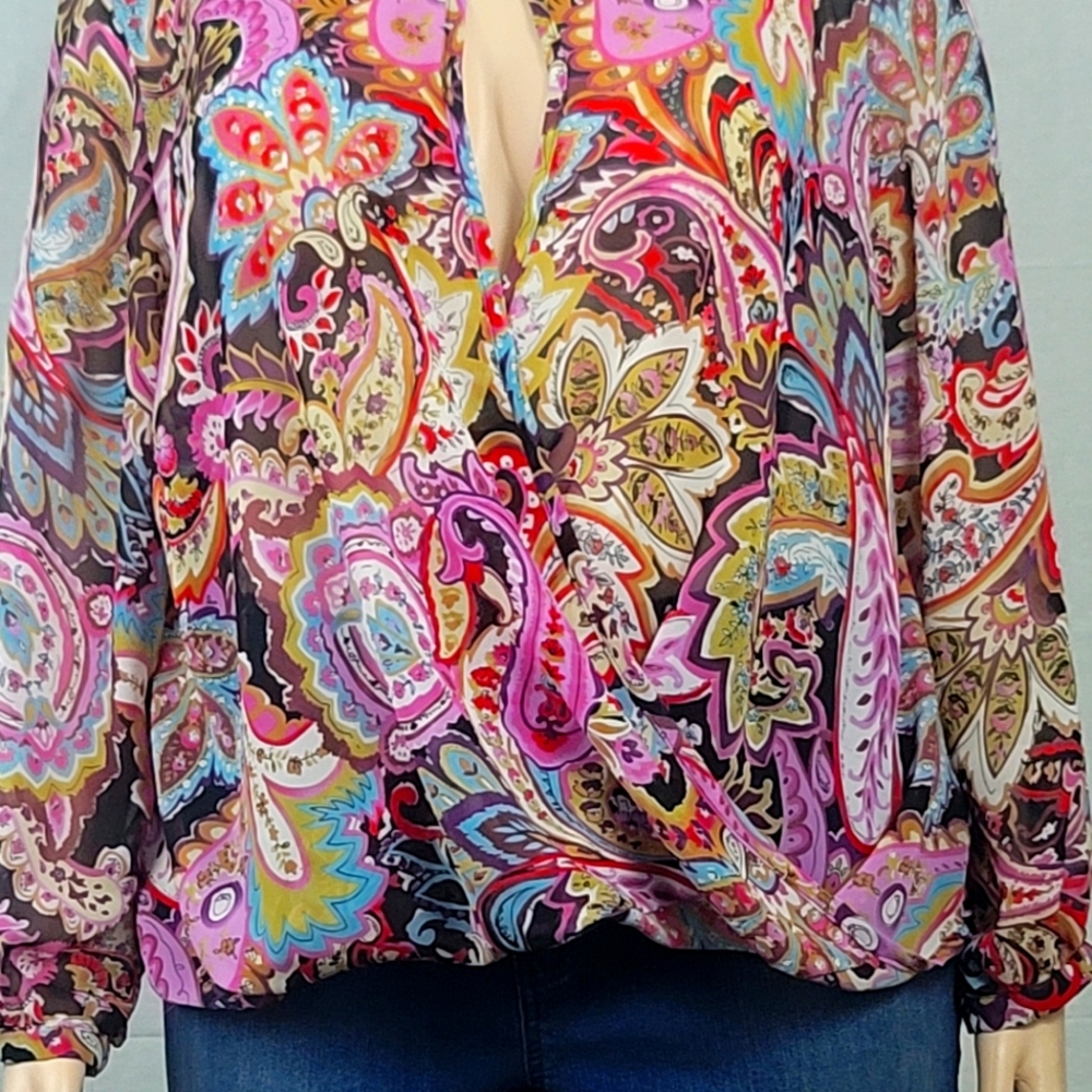 NY collection plus size paisley print blouse